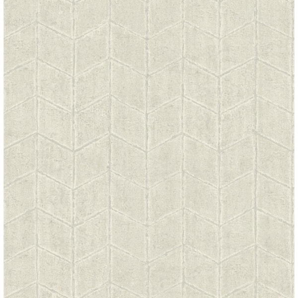 York Wallcoverings Pearl Grey Flatiron Geometric Metallic Non-Pasted Non-Woven Paper Wallpaper