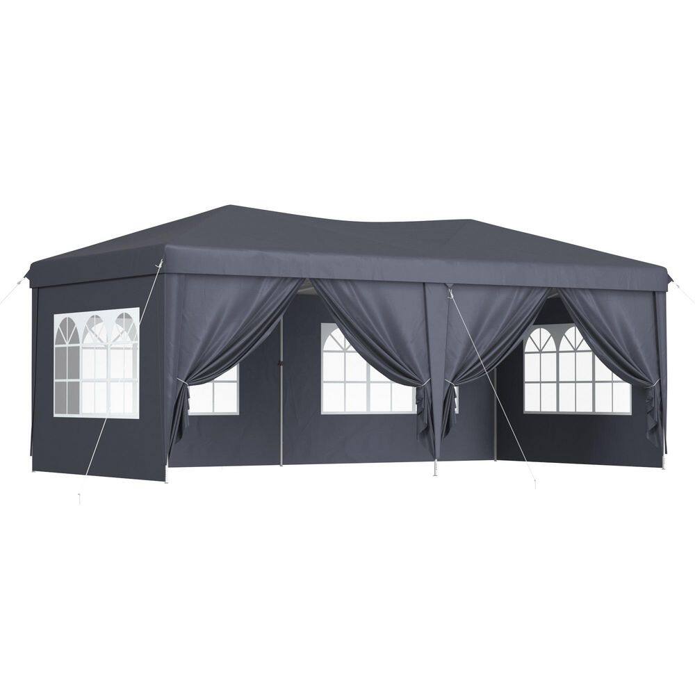 10 ft. x 20 ft. Adjustable Height Pop-Up Folding Canopy with 6 Sidewalls, Ideal for Banquets and Parties in Blue price history on PriceWatchPro