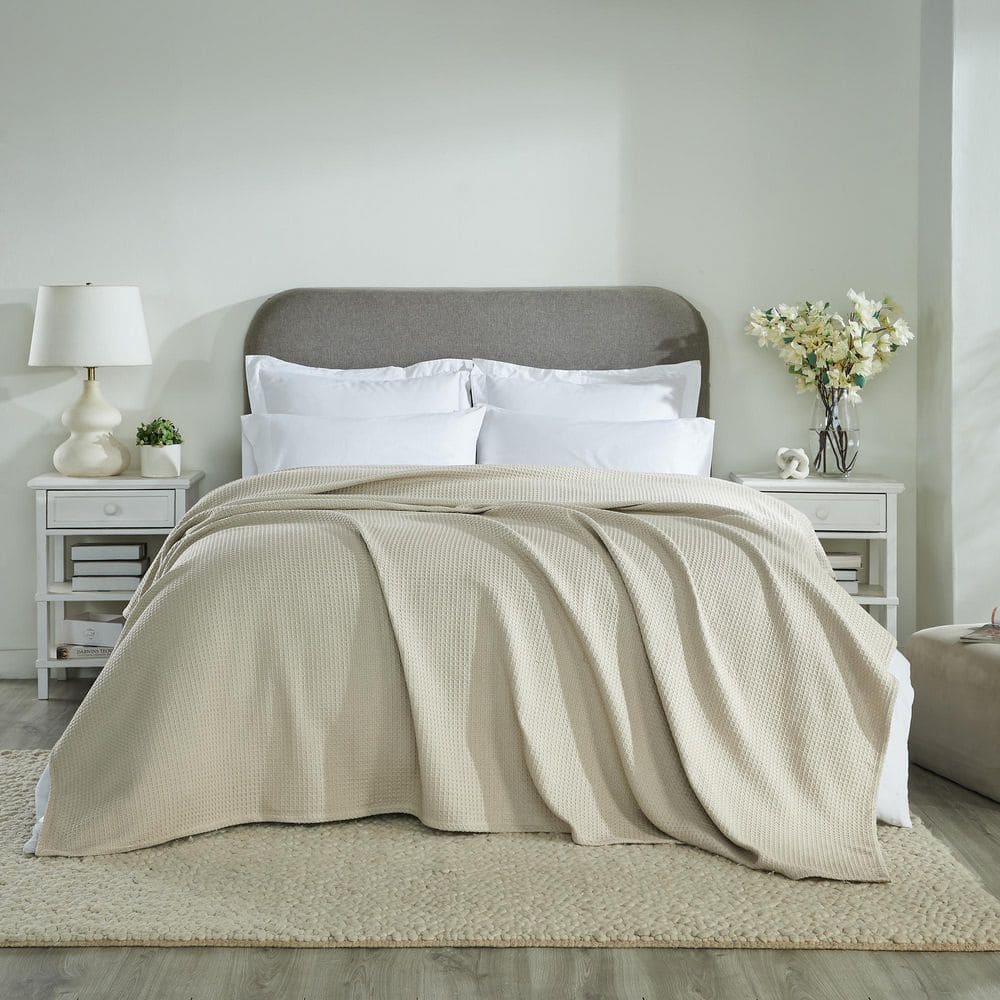 Janiya Waffle Twin Size 100% Cotton Blanket in Oatmeal price history on PriceWatchPro