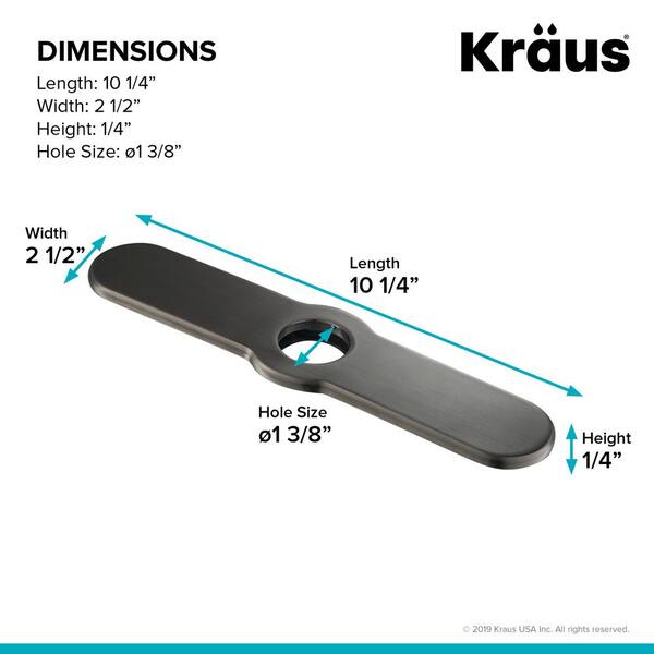 Kraus 10 25 In Kitchen Faucet Single Hole Deck Plate In Black Stainless Steel Dp03sb The Home Depot