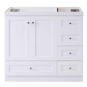 Victoria 18 in. W x 35 in. D x 34 in. H Freestanding Modern Design Bath Vanity Cabinet without Top in White