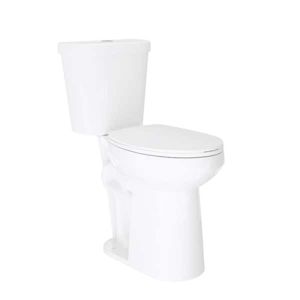 21 in. Extra Tall 2-Piece 1.1/1.6 GPF Dual Flush Elongated Raised Toilet in White 12 in. Rough In, Seat Included