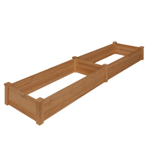 96 in. L x 24 in. W x 10 in. H Brown Wood Raised Garden Bed