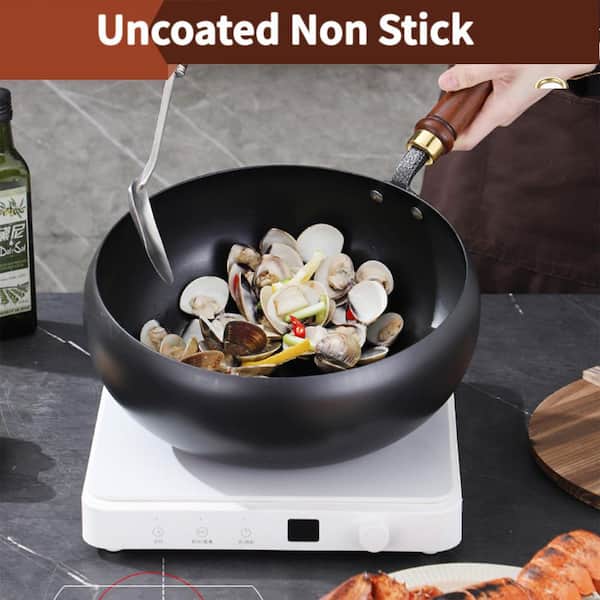 Japanese Iron Frying Pan 9.45 in. Iron Non-Stick Uncoated Thick