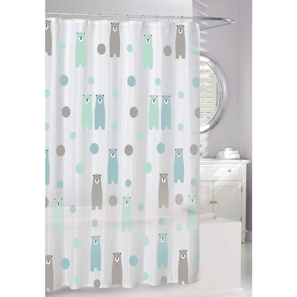Lejian PEVA 8G Heavy Duty Shower Curtain for Bathroom Blue 72" x 72" Honeycomb 
