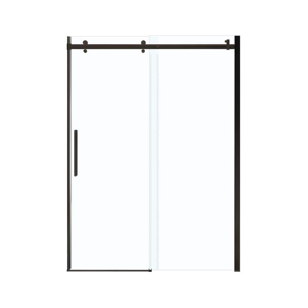Halo 59" Dark Bronze Semi-Frameless Sliding Shower Door