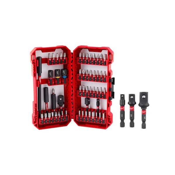 SHOCKWAVE Impact-Duty Alloy Steel Screw Driver Bit Set with 1/4 in. Hex Shank Socket Adapter Set (58-Piece)