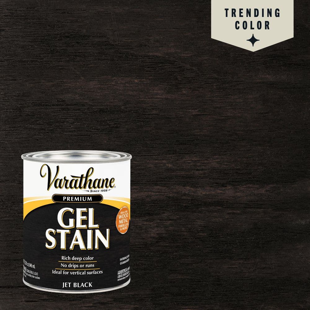 Varathane - 1 qt. Jet Black Semi-Transparent Gel Interior Wood Stain