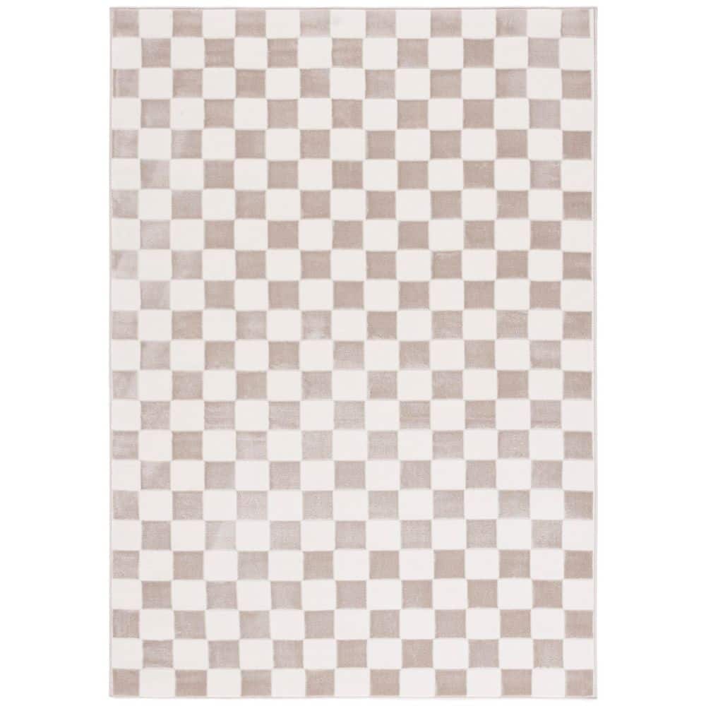 Groove 4 ft. x 6 ft. Ivory/Beige Checkered Area Rug price history on PriceWatchPro