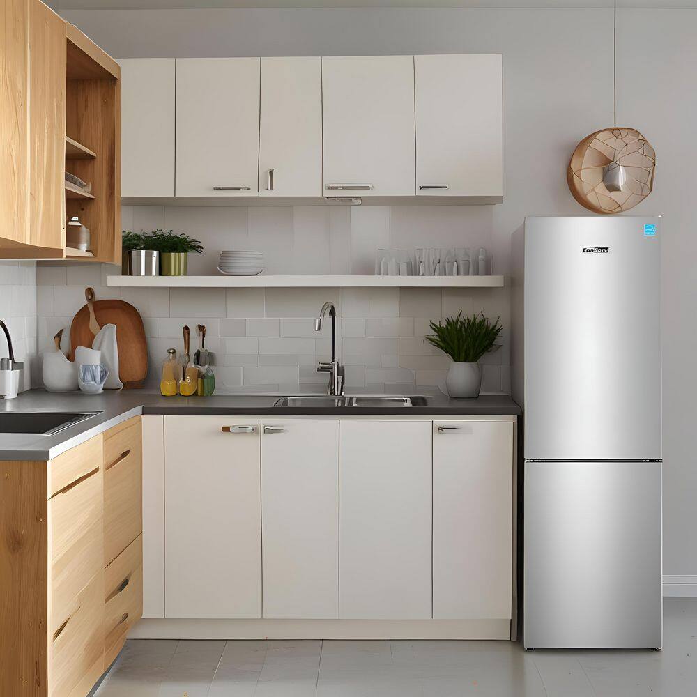 EcoSlim 11.5 cu.ft Stainless Steel Bottom Freezer Refrigerator with Wine Rack