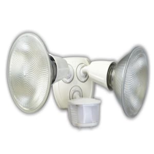 240-Watt 180-Degree White Motion Activated Outdoor Dusk to Dawn Security Flood Light with Twin Head