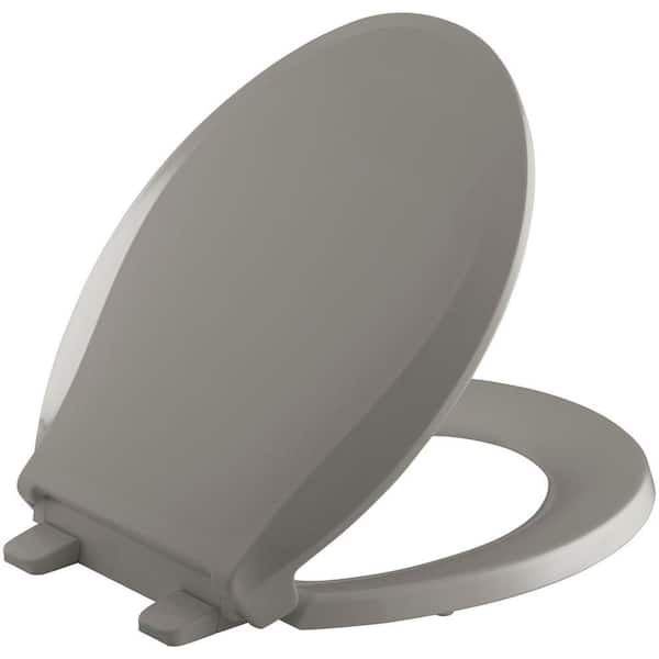 KOHLER Grip-Tight Cachet Q3 Round Front Closed-front Toilet Seat in Cashmere