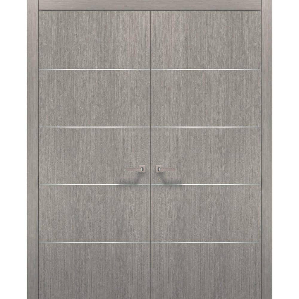 0020 48 in. x 96 in. Flush No Bore Grey Ash Finished Pine Wood Interior Door Slab with French Hardware Included price history on PriceWatchPro