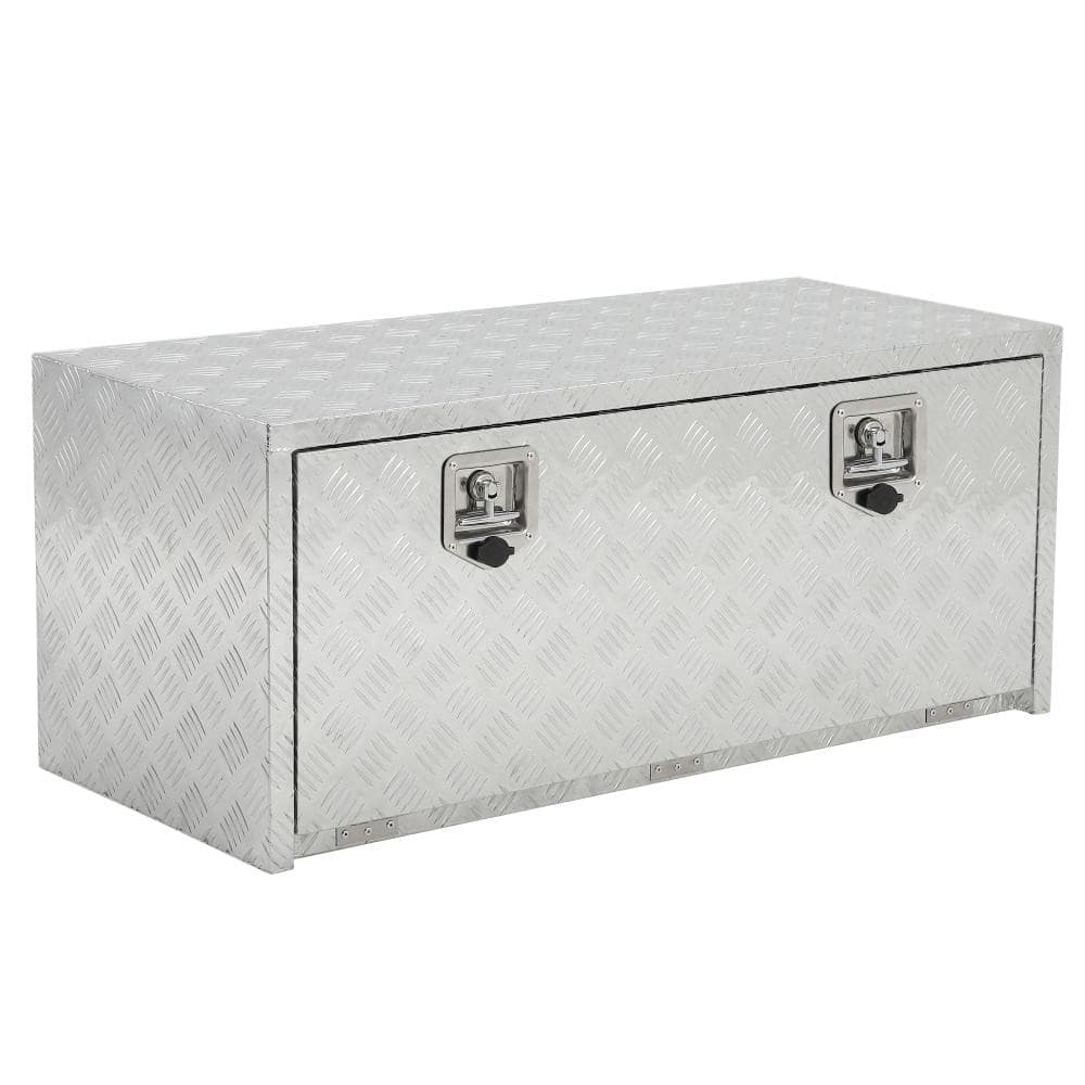 Aluminum Underbody Truck Tool Box Diamond Plate T Handle Lock 36 x 18 x 18 inches Storage for Truck RV Trailer price history on PriceWatchPro