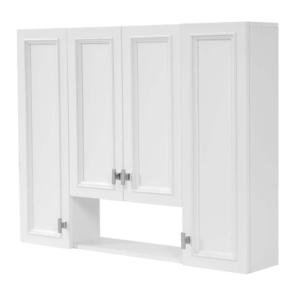 36 in. W x 7 in. D x 29 in. H White MDF Bathroom Storage Wall Cabinet with 5 Adjustable Shelves in White price history on PriceWatchPro