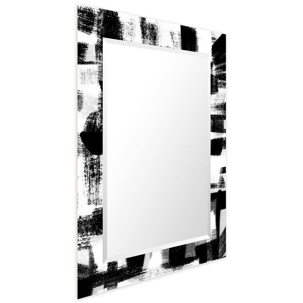 Frameless Rectangular 40" x 30" Black and White Mirror