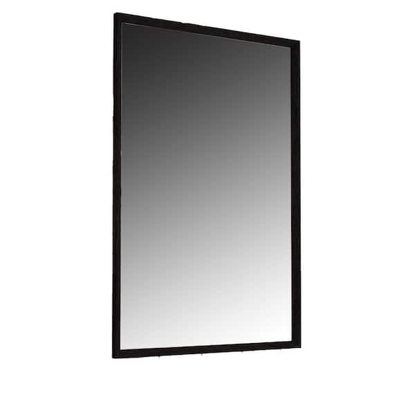 Afoxsos Black 36 in. W x 24 in. H Modern Rectangle Polystyrene Framed Mirror for Bathroom, Anti-Rust, Tempered Glass