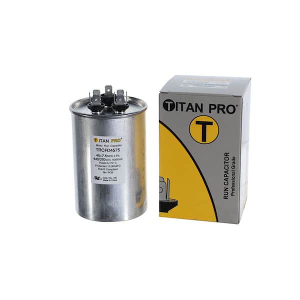 PACKARD 45+7.5 MFD 440/370V Dual Voltage Round Run Capacitor