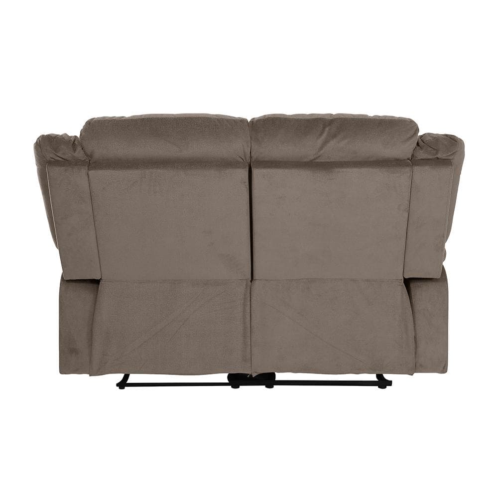 Jarita Chocolate Brown Microfiber Reclining Loveseat