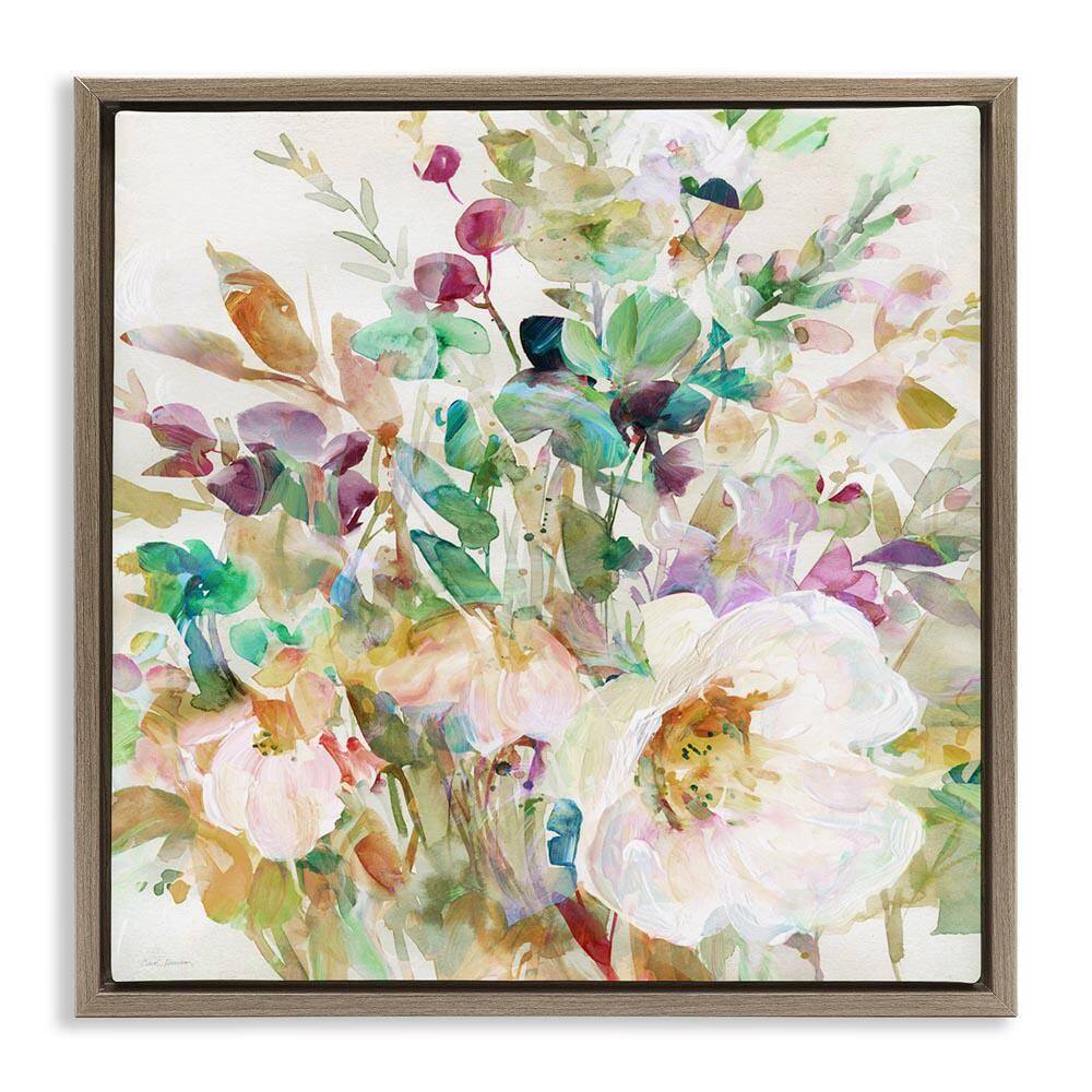 Opaque Distressed Blooms by Carol Robinson Brown Floater Frame Nature Graphic Art Print 25 in. x 25 in. price history on PriceWatchPro
