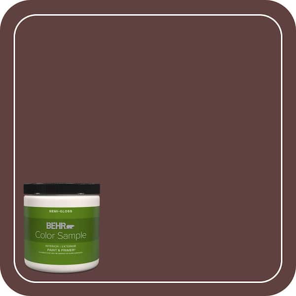 BEHR PREMIUM PLUS 8 oz. #BXC-21 Chicory Root Semi-Gloss Interior/Exterior Paint & Primer Color Sample