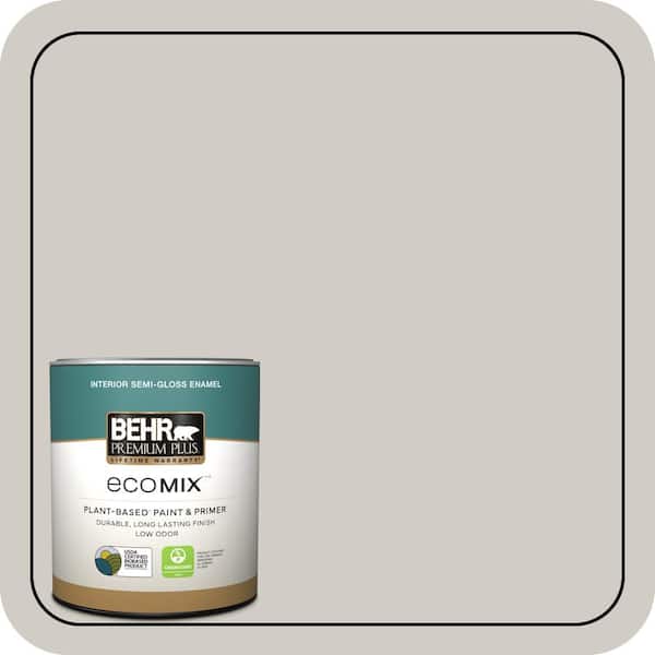 1 qt. Home Decorators #HDC-NT-20 Cotton Grey Semi-Gloss Enamel EcoMix Plant-Based Interior Paint & Primer
