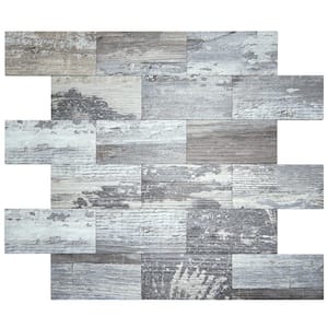 Subway Gray Stone PVC Compose Peel and Stick Tile Backsplash 13.5 in. x 11.4 in. (9.1 sq.ft./pack)