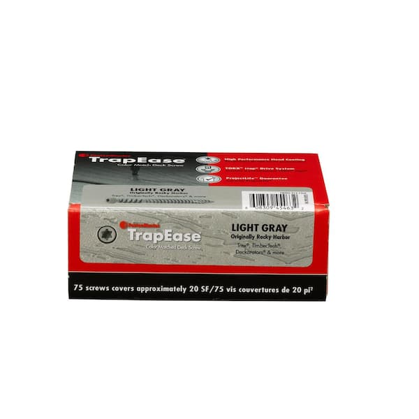 2-1/2 in. Light Gray Torx Trim Head TrapEase Composite Deck Screws (75 Pack)