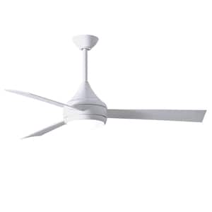 Donaire 52 in. Integrated LED Indoor/Outdoor Gloss White Ceiling Fan with Light with Remote Control
