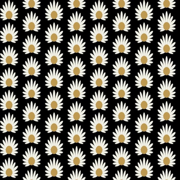 Scalamandre Black Fleur Peel and Stick Wallpaper Sample
