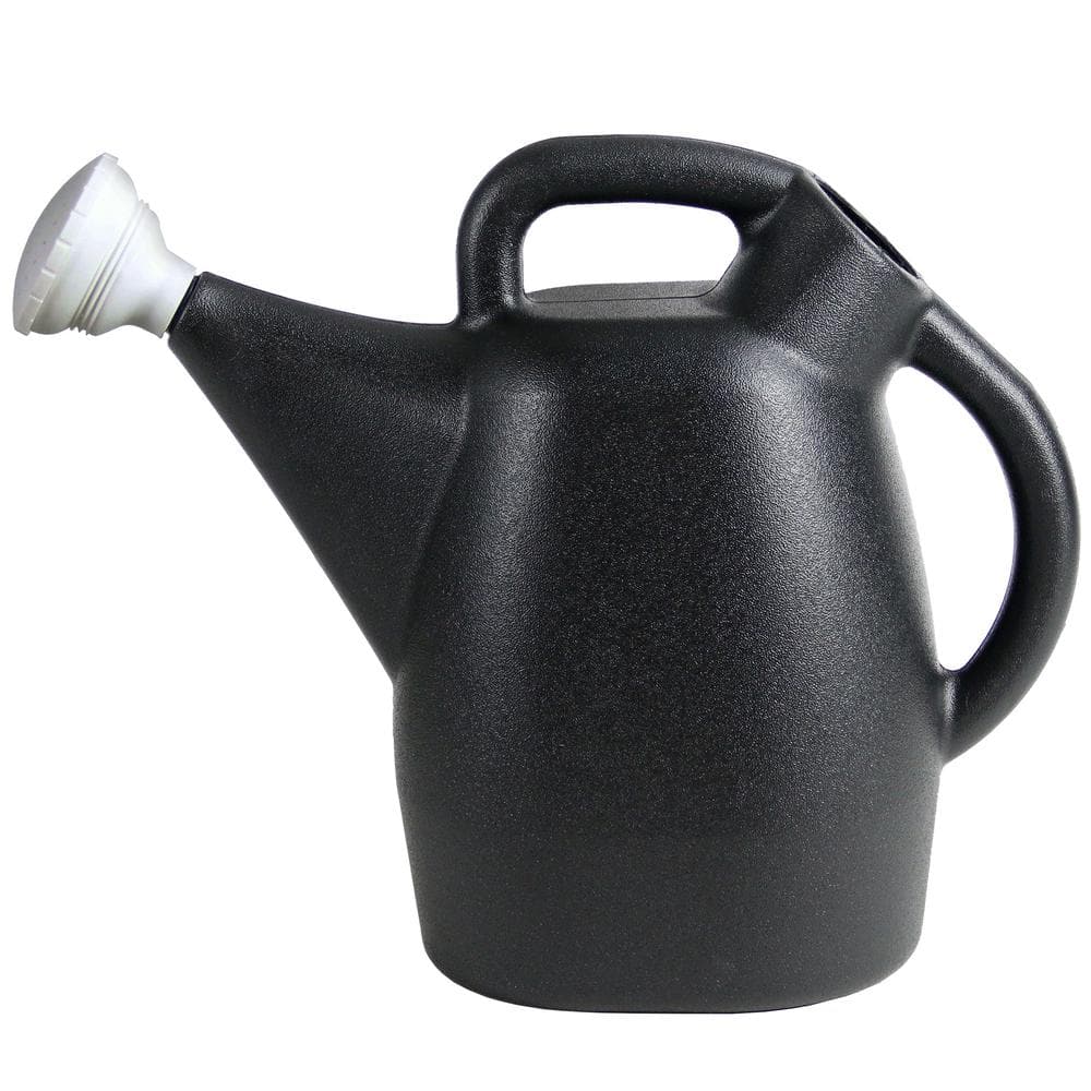 Chapin 2 Gallon Black Recycled Plastic Watering Can with White Nozzle