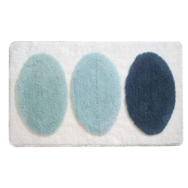 Ovo Rug Ovo Tri-Blue Bath Rug 26071 - The Home Depot