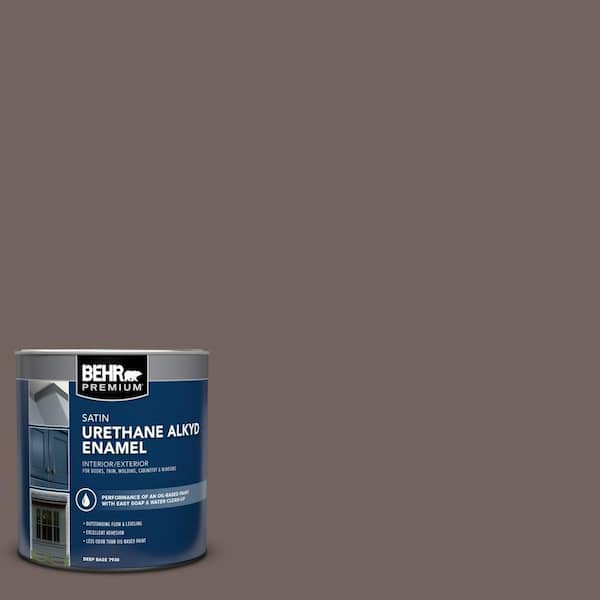 1 qt. #N140-6 Wright Brown Satin Enamel Urethane Alkyd Interior/Exterior Paint