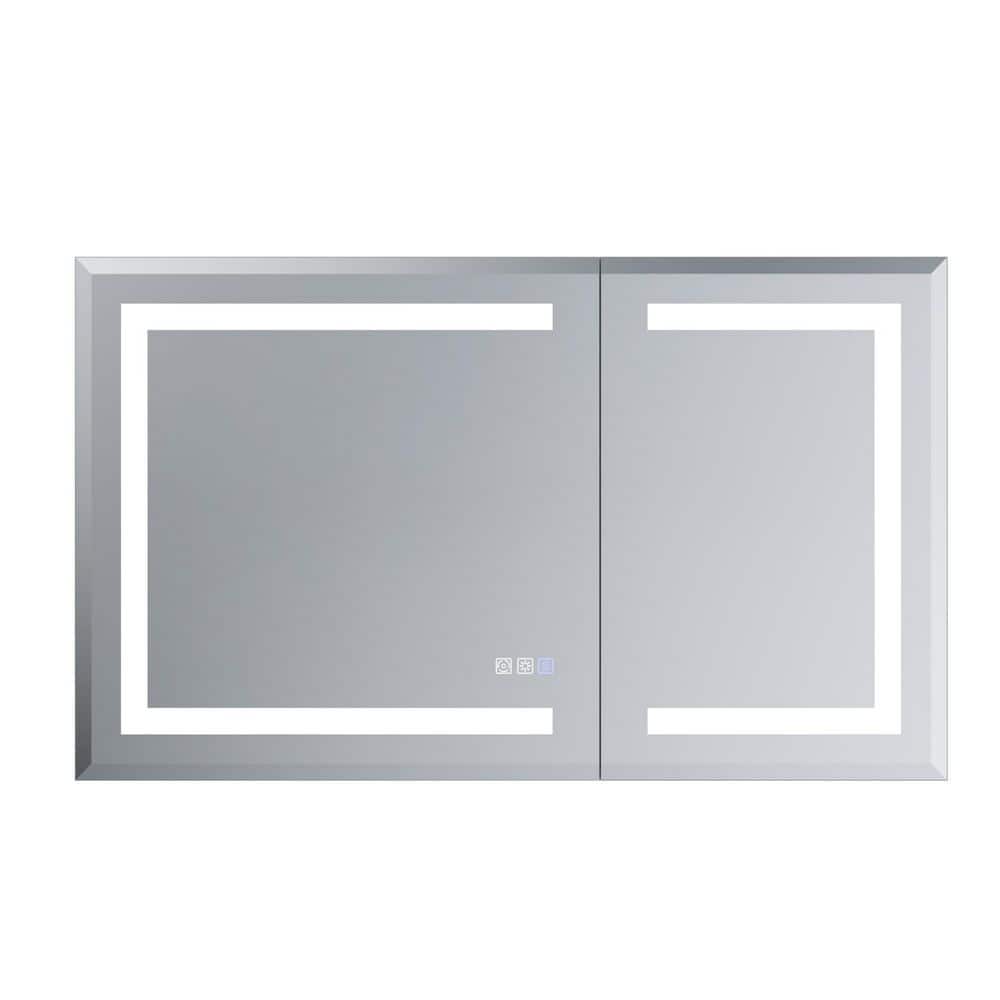 Hans 40 in. W x 24 in. H Rectangular Recessed or Surface-Mount Aluminum Bathroom Medicine Cabinet with Mirror price history on PriceWatchPro