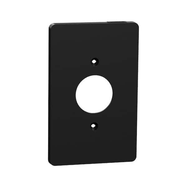 Square D X Series 1-Gang Midsize Round Standard Single Outlet Wall Plate Matte Black