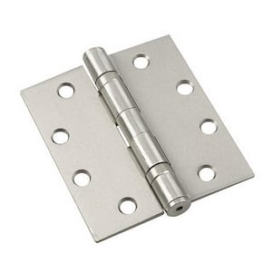 4 in. x 4-1/2 in. Brushed Nickel Full Mortise Ball Bearing Butt Hinge with Removable Pin (3-Pack)