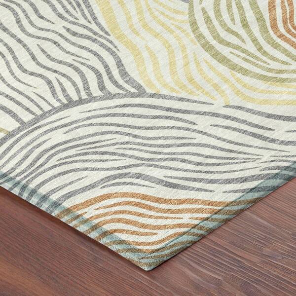 Chantille Machine Washable Indoor/Outdoor Abstract ACN2603 Linen 2 ft. x 3 ft. Accent Rug