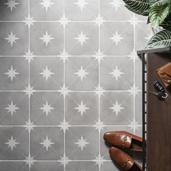 Ivy Hill Tile Polaris Gris 9 in. x 9 in. Matte Porcelain Floor and