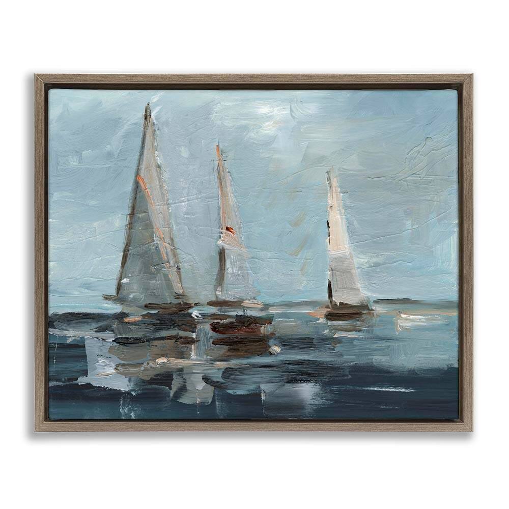 Moody Sailboats Maritime by Ethan Harper Brown Floater Frame Typography Graphic Art Print 25 in. x 31 in. price history on PriceWatchPro