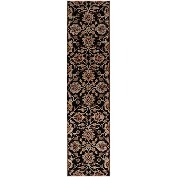 Livabliss Artes Maroon 3 ft. x 12 ft. Runner Rug