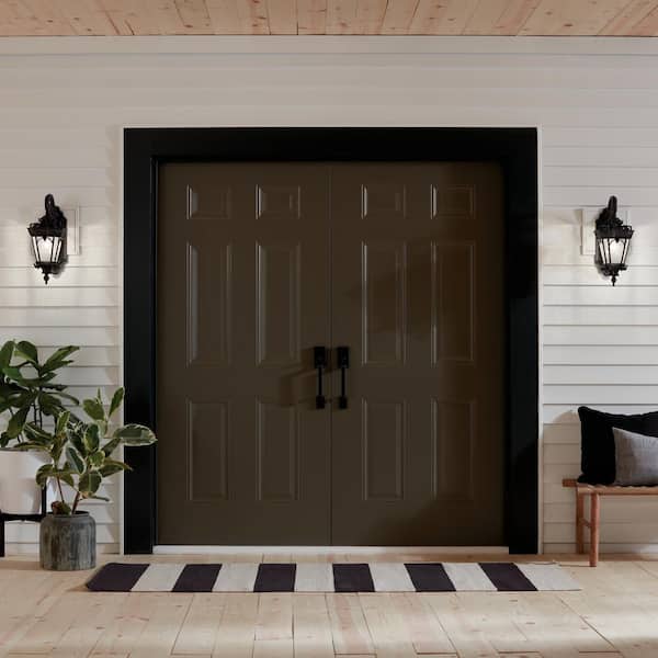 Tournai 1-Light Textured Black Outdoor Hardwired Wall Lantern Sconce with No Bulbs Included (1-Pack)