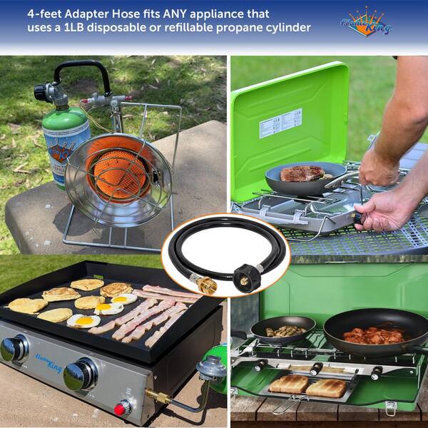Flame King Gas Hauler Kit | 3LB Refillable Propane Tank, Adapter Hose & Insulated Carry Case For Camping, RV, Tailgating