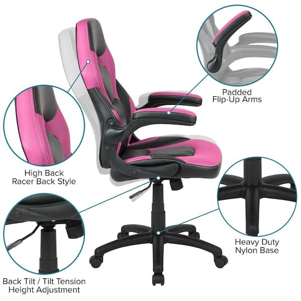 Pinksvdas Green Leather Gaming Chairs with Adjustable 4D Arms Builtin  Airbag Lumbar Support Reclining High Back A5067 BL - The Home Depot