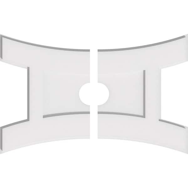 Ekena Millwork 24 in. W x 16 in. H x 3 in. ID x 1 in. P Haven Architectural Grade PVC Contemporary Ceiling Medallion (2-Piece)