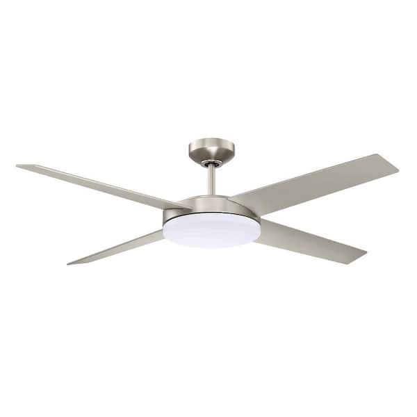 Designers Choice Collection Lopro 52 in. LED Satin Nickel DC Motor Ceiling Fan