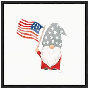 16 in. Patriotic Gnomes II Fourth of July Holiday Framed Canvas Wall Art