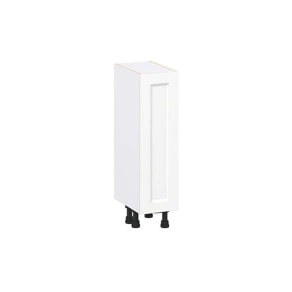 J COLLECTION Laramie 9 in. W x 14 in. D x 34.5 in. H Assembled Full Height Door Base Kitchen Cabinet in Painted Bright White