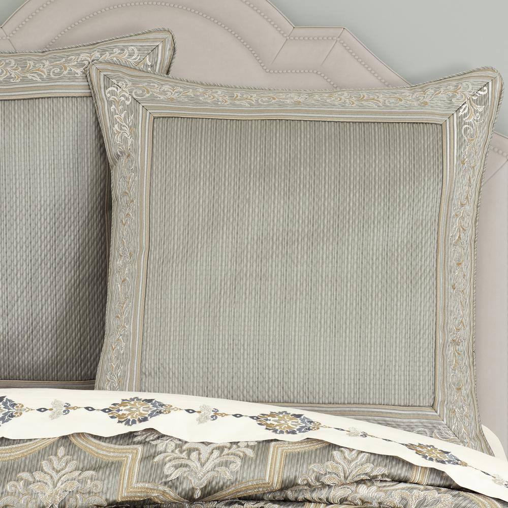 Sage and Powder Blue Satin Euro Sham