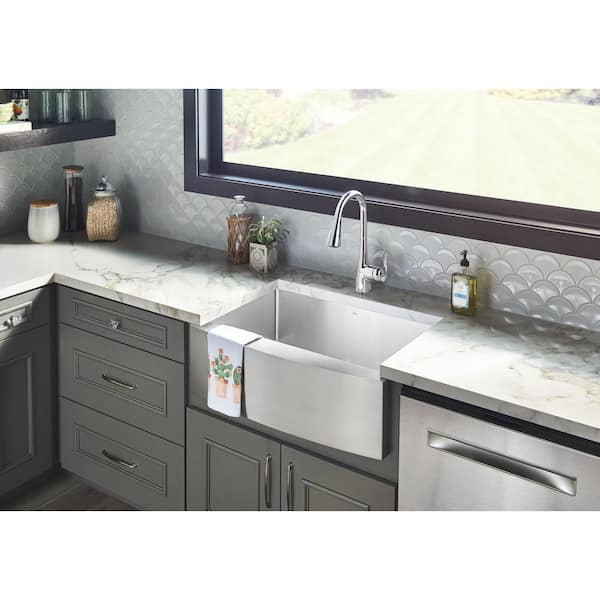 Arbor Chrome 15.5 in. H Touchless Pull Down Sprayer Kitchen Faucet with 360 Degree Spout Swivel and Power Clean