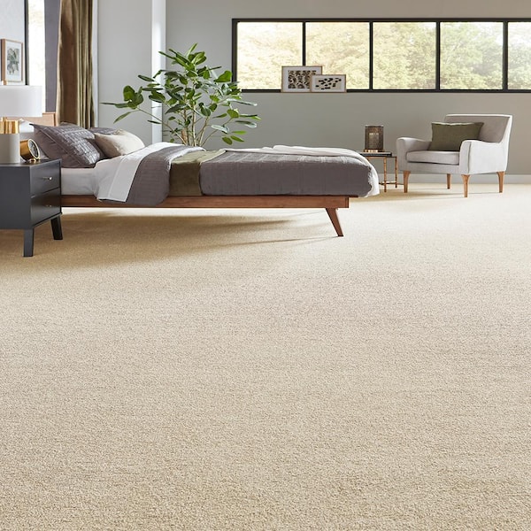 Tailored Trends I Elegant Beige 34 oz. Polyester Textured Installed Carpet